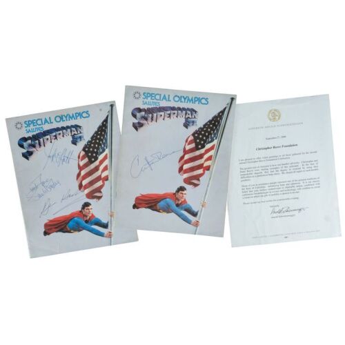 2252. Pair of Cast-Autographed Special Olympics Benefit Screening Programs with Arnold Schwarzenegger Letter for 2006 Christopher Reeve Foundation Celebration ### SUPERMAN II (1980)
