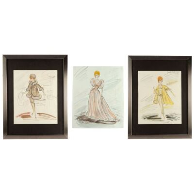 1353. Set of Three Hand-Painted and Annotated Edith Head Design Artworks for Angela Ballantine's (Lucille Ball) Costumes ### CRITIC'S CHOICE (1963)