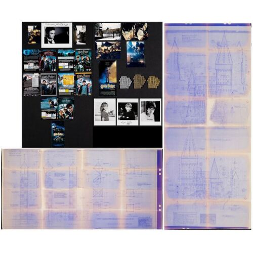 842. Pair of Hogwarts Blueprints, Pair of Screening Invites, Set of Behind-the-Scenes Photos, and Set of Cast-Autographed Ephemera ### HARRY POTTER FRANCHISE (1997 - 2011)