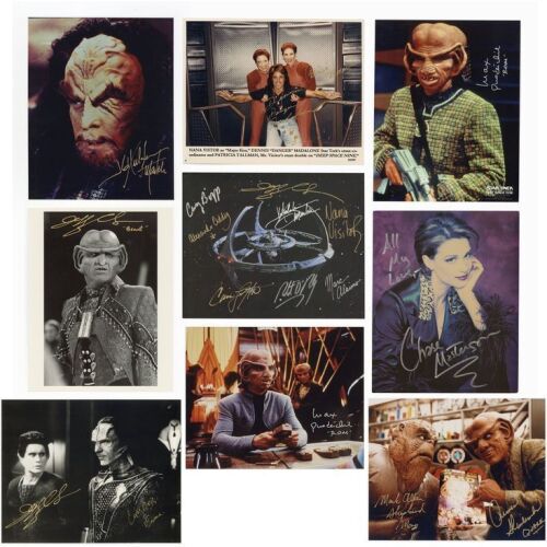 2183. Set of Eight Key Cast-Autographed Stills with Cast-Autographed Oversized Postcard ### STAR TREK: DEEP SPACE NINE (T.V. SERIES, 1993 - 1999)