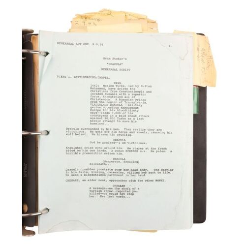 544. Production Assistant Paperwork Binder with Set of 10 Behind-the-Scenes Photos ### BRAM STOKER'S DRACULA (1992)