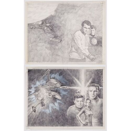 1164. Pair of Hand-Drawn Kazuhiko Sano "Trek to Madworld" and "World Without End" Cover Concept Sketches ### STAR TREK: THE ORIGINAL SERIES (T.V. SERIES, 1966 - 1969)