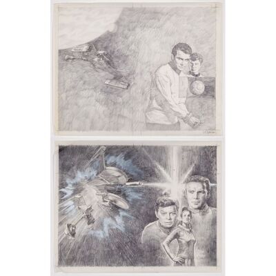 1164. Pair of Hand-Drawn Kazuhiko Sano "Trek to Madworld" and "World Without End" Cover Concept Sketches ### STAR TREK: THE ORIGINAL SERIES (T.V. SERIES, 1966 - 1969)