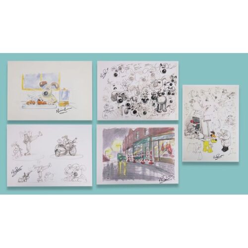 Lot # 12. Five Fine Prints of Concept Artwork Signed by Nick Park ### WALLACE & GROMIT: THE CURSE OF THE WERE-RABBIT (2005)