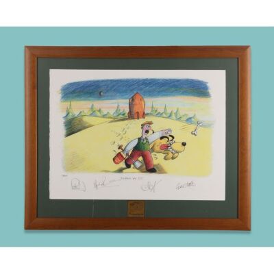 Lot # 13. Limited Edition Print of Original Wallace and Gromit Concept Art Signed by Sir Peter Lord, Nick Park, Peter Sallis and Sir David Sproxton ### WALLACE & GROMIT: A GRAND DAY OUT (1989)