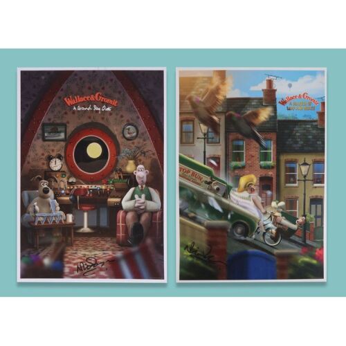 Lot # 14. Pair of Promotional Prints Signed by Nick Park ### WALLACE & GROMIT: A GRAND DAY OUT (1989)/WALLACE & GROMIT: A MATTER OF LOAF AND DEATH (2008)