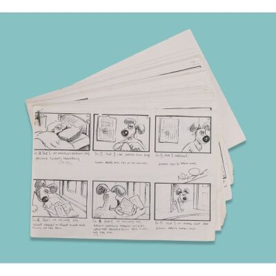 Lot # 18. Complete Production Copy of Storyboards Signed by Nick Park ### WALLACE & GROMIT: THE WRONG TROUSERS (1993)