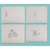 Lot # 34. Four Hand-Drawn Layout Artworks of Ginger, Rocky, Mr Tweedy and Mrs Tweedy ### CHICKEN RUN (2000)