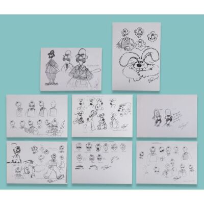 Lot # 58. Collection of Eight Production Artwork Prints Created and Signed by Nick Park ### WALLACE & GROMIT: THE CURSE OF THE WERE-RABBIT (2005)