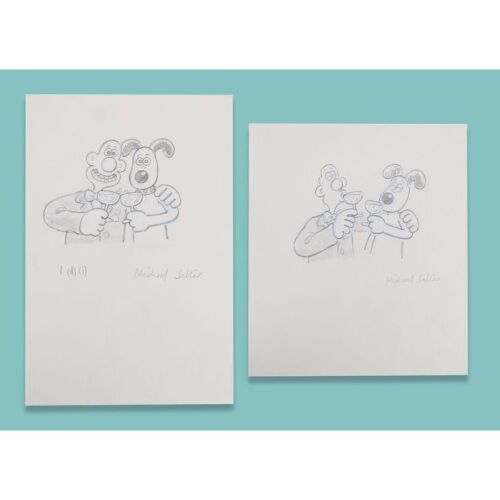 Lot # 65. Pair of Hand-Drawn Concept Artworks by Michael Salter ### WALLACE & GROMIT COMIC STRIP (2005-2007)