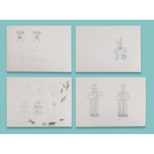 Lot # 70. Collection of Four Pages of Hand-Drawn Concept Artwork by Michael Salter ### WALLACE & GROMIT COMIC STRIP (2005-2007)