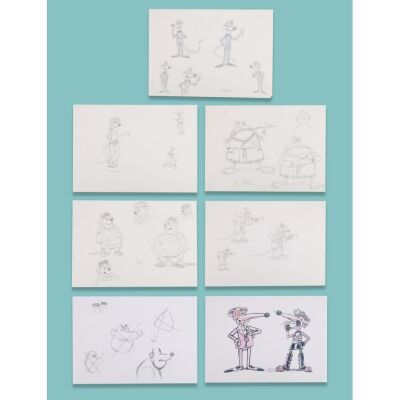 Lot # 78. Collection of Six Pages of Hand-Drawn Character Concept Artwork ### FLUSHED AWAY (2006)