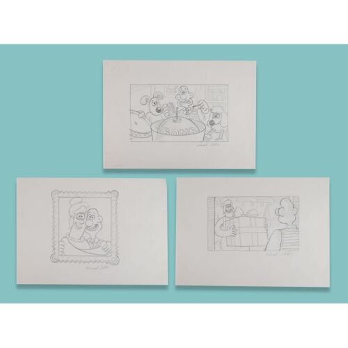 Lot # 105. Collection of Three Hand-Drawn "BBC Pitch" Artwork by Michael Salter ### WALLACE & GROMIT: A MATTER OF LOAF AND DEATH (2008)