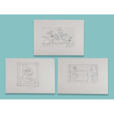 Lot # 105. Collection of Three Hand-Drawn "BBC Pitch" Artwork by Michael Salter ### WALLACE & GROMIT: A MATTER OF LOAF AND DEATH (2008)