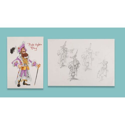Lot # 128. Pirate Captain "Bling" Hand-Painted Colour Concept Artwork and Hand-Drawn Character Sketches ### PIRATES! IN AN ADVENTURE WITH SCIENTISTS! THE, (2012)