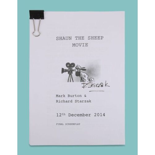 Lot # 142. Final Draft Unbound Script Autographed by Richard Starzak ### SHAUN THE SHEEP MOVIE (2015)