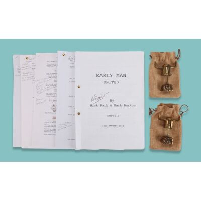 Lot # 155. Nick Park, Tom Hiddleston, Eddie Redmayne, Maisie Williams and Miriam Margolyes' Personal Scripts Hand-Annotated and Signed by Nick Park with Two Crew Gifts ### EARLY MAN (2018)