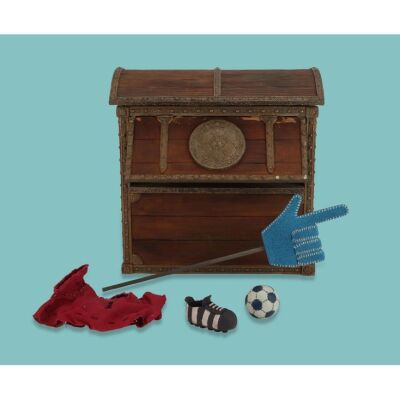 Lot # 165. Bronze Age Stadium Commentary Box with Stone Age Team Jersey, Football, Boot and Foam Finger ### EARLY MAN (2018)