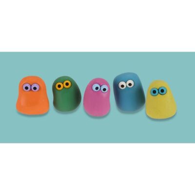 Lot # 183. Pink, Blue, Orange, Yellow and Green Stop-Motion Puppets ### VERY SMALL CREATURES, THE (TV SERIES, 2021-2023)