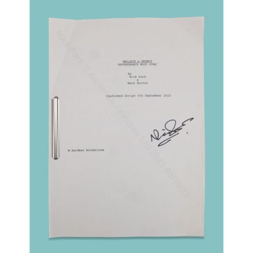 Lot # 215. Hand-Annotated "Re-Vengeance Most Fowl" Conformed Script Signed by Nick Park ### WALLACE & GROMIT: VENGEANCE MOST FOWL (2024)