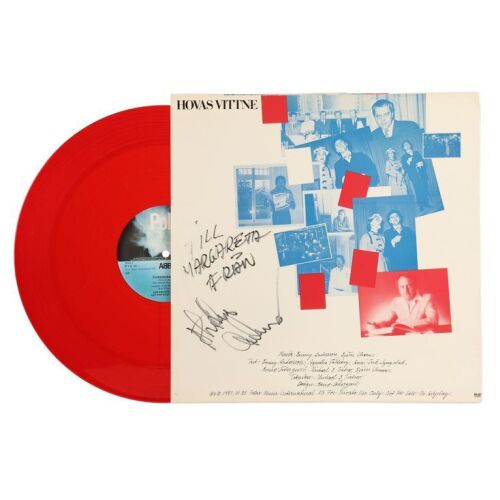 Lot # 3. Stig Anderson-Autographed ''Hovas Vittne'' Red Vinyl Maxi-Single ### ABBA