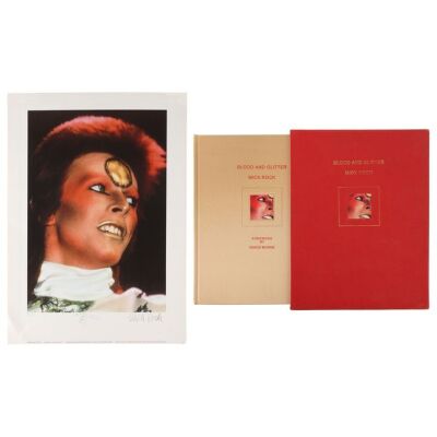 Lot # 71. David Bowie and Mick Rock-Autographed Limited Edition Print and Mick Rock-Signed "Blood and Glitter" Book ### DAVID BOWIE