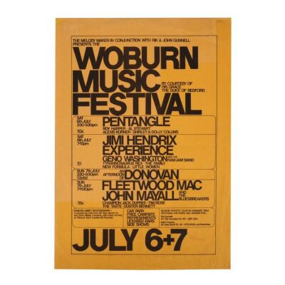 Lot # 109. Woburn Music Festival Flyer, 1968 ### JIMI HENDRIX
