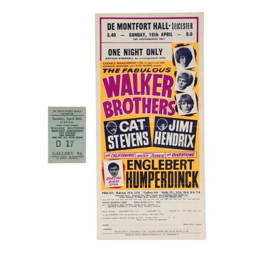 Lot # 110. Concert Handbill and Ticket Stub, 1967 ### JIMI HENDRIX EXPERIENCE, THE
