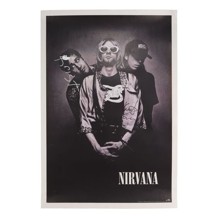 Lot # 161. Kurt Cobain, Dave Grohl and Krist Novoselic-Autographed
