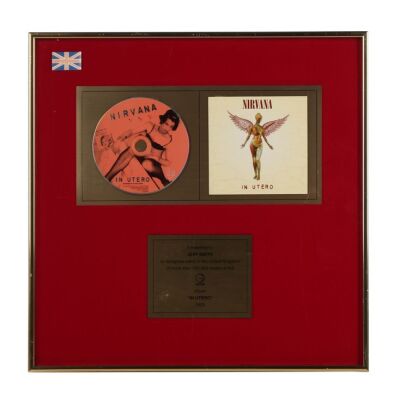 Lot # 163. In Utero Gold CD Award ### NIRVANA