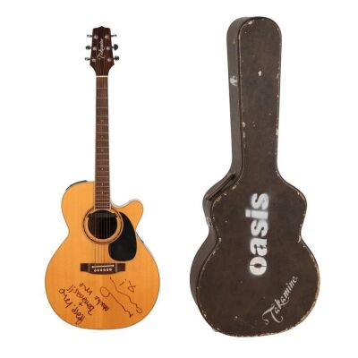Lot # 169. Noel Gallagher's Owned and Autographed Takamine FP460SC Acoustic Guitar Played During MTV Unplugged 1996 Performance ### OASIS
