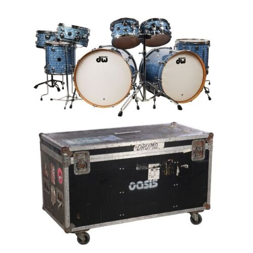 Lot # 171. Alan White's Stage And Studio-Used Blue Boa Drum Kit Played During Heathen Chemistry Recording Sessions by Noel Gallagher, with Flight Case and Autographed Drum Skin ### OASIS