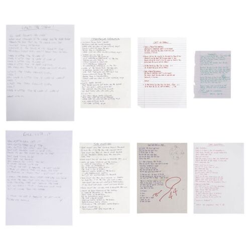 Lot # 173. Set of Noel Gallagher Handwritten Lyrics For Eight (What's The Story) Morning Glory? Album Songs ### OASIS