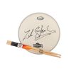 Lot # 181. Zak Starkey-Autographed Drumskin and Sticks ### OASIS