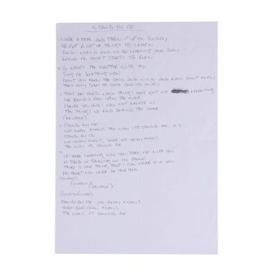 Lot # 190. Noel Gallagher-Handwritten "Stand by Me" Lyrics ### OASIS