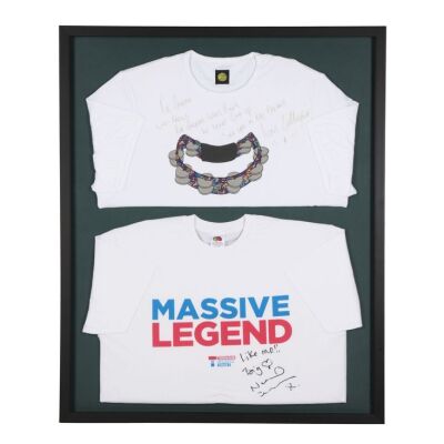 Lot # 202. Pair of Framed Noel and Liam Gallagher-Autographed T-Shirts Donated to Teenage Cancer Trust ### OASIS