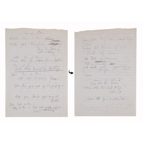 Lot # 265. The Reinhold Mack Collection: Freddie Mercury Handwritten "Turn It On" Working Lyrics ### FREDDIE MERCURY