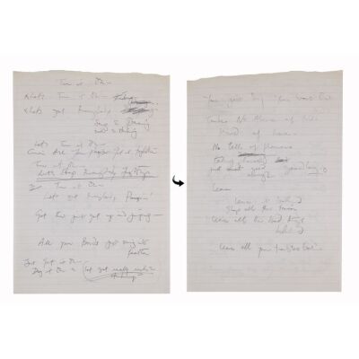 Lot # 265. The Reinhold Mack Collection: Freddie Mercury Handwritten "Turn It On" Working Lyrics ### FREDDIE MERCURY