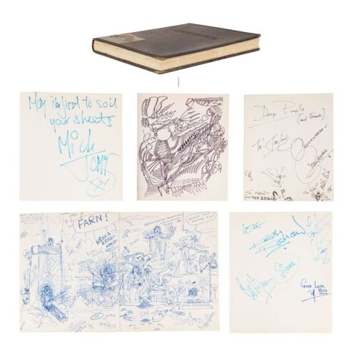 Lot # 267. The Reinhold Mack Collection: Musicland Studios Guestbook Extensively Signed and Doodled including Freddie Mercury, Mick Jagger, Keith Richards, Charlie Watts, Roger Glover, Frank Zappa, Jeff Lynne and Others ### QUEEN/THE ROLLING STONES/ELECT