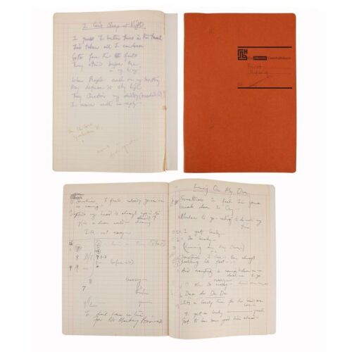 Lot # 269. The Reinhold Mack Collection: Notebook Containing Freddie Mercury Handwritten Work-In-Progress and Unreleased Songs ### FREDDIE MERCURY