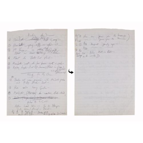 Lot # 285. The Reinhold Mack Collection: Freddie Mercury Handwritten "Foolin' Around" and ''Living on My Own'' Recording Process Notes ### FREDDIE MERCURY