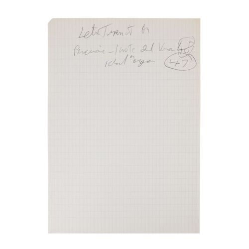 Lot # 287. The Reinhold Mack Collection: Freddie Mercury Handwritten ''Let's Turn It On'' Recording Notes ### FREDDIE MERCURY
