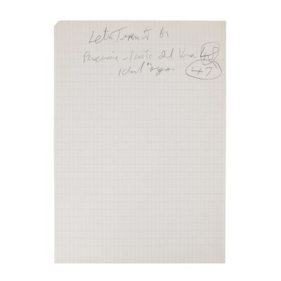Lot # 287. The Reinhold Mack Collection: Freddie Mercury Handwritten ''Let&rsquo;s Turn It On'' Recording Notes ### FREDDIE MERCURY