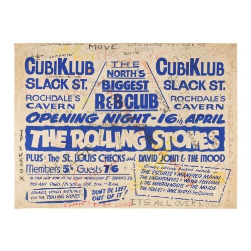 Lot # 335. CubiKlub Slack St Concert Poster, 1964 ### ROLLING STONES, THE
