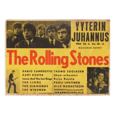 Lot # 336. Yyterin Juhannus Finnish Concert Poster, 1965 ### ROLLING STONES, THE
