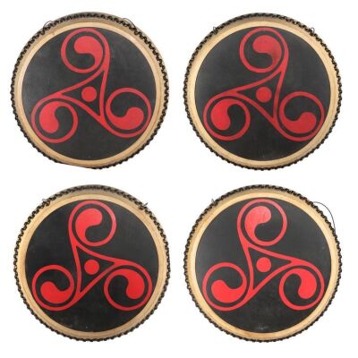 Lot # 367. Four Large Red Logo "Shaolin Monk" Frame Drum Props from Progress Live, 2011 ### TAKE THAT