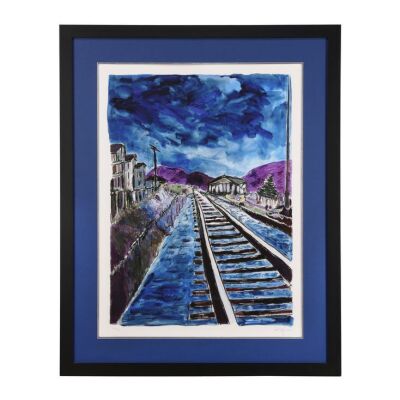 Lot # 53. Bob Dylan Signed and Framed Limited Edition "Train Tracks" (Blue) Drawn Blank Series Print, 2012 ### BOB DYLAN