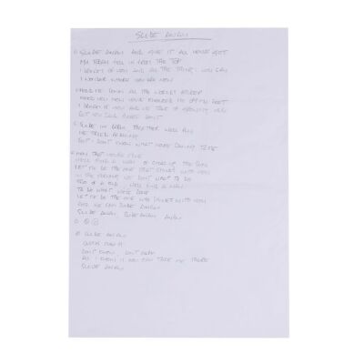 Lot # 193. Noel Gallagher Handwritten "Slide Away" Lyrics ### OASIS