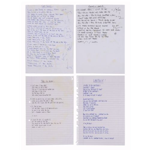 Lot # 197. Noel Gallagher Handwritten "Take Me Away", "Rockin' Chair", "Whatever" and "Sad Song" Lyrics ### OASIS