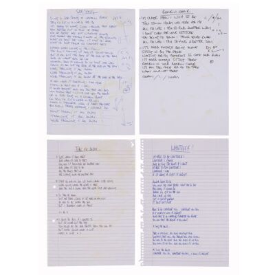 Lot # 197. Noel Gallagher Handwritten "Take Me Away", "Rockin' Chair", "Whatever" and "Sad Song" Lyrics ### OASIS